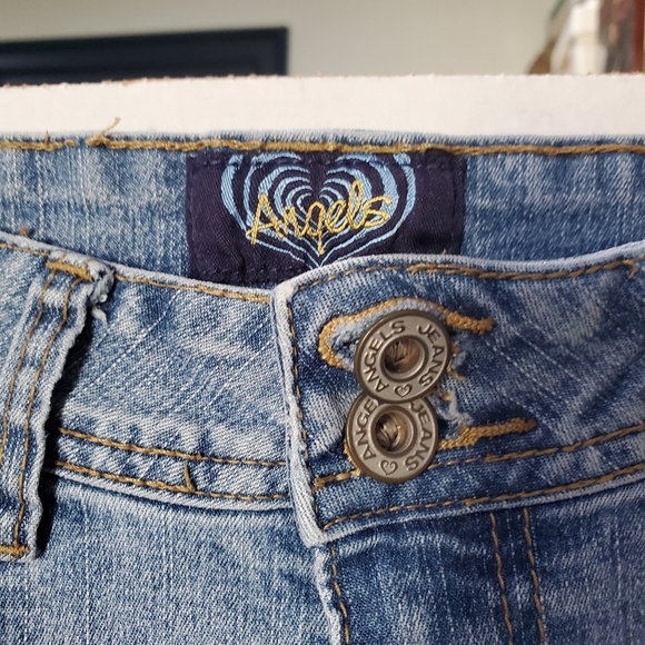 💕Angels Jeans Embroidered Enbelished Mini Skirt Size 7 L👀K 💕Angels - Picture 4 of 14